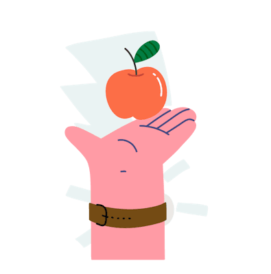 Main offrant une pomme